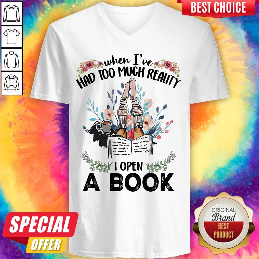 Official When I'Ve Had Too Much Reality I Open A Book Flower Shirt - Image 2
