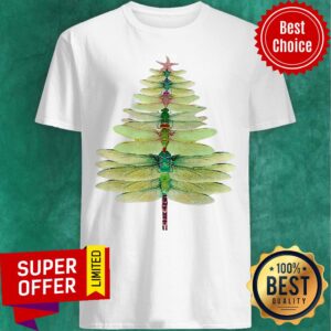 Premium Dragonfly Christmas Tree Print Shirt