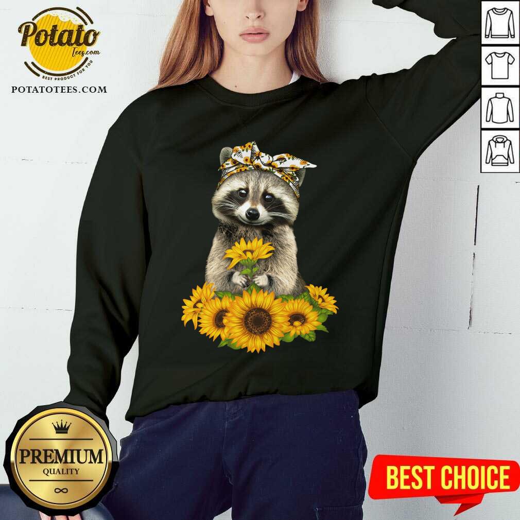 You Are My Sunshine Sunflower Raccoon Shirt - Image 5