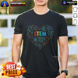 Pretty Stem Heart Science Technology Engineering Math Teachers T-Shirt