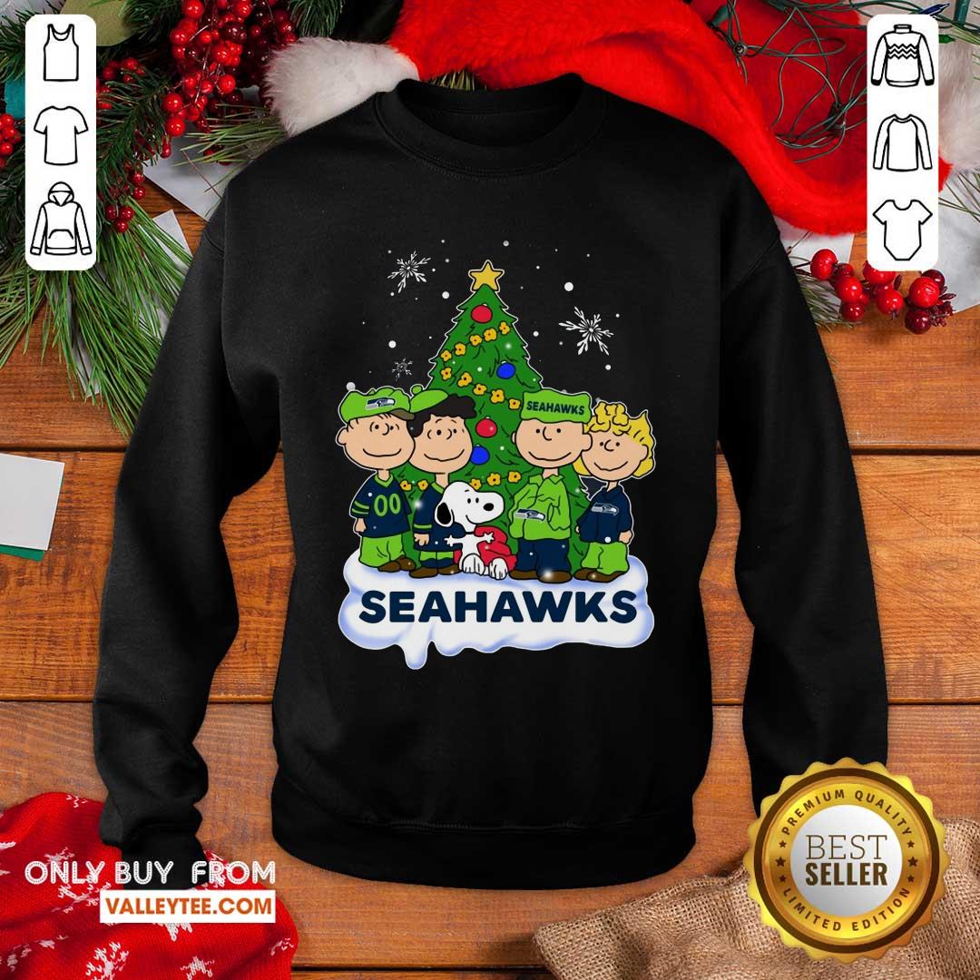 Cool Snoopy The Peanuts Seattle Seahawks Christmas Shirt - Image 2