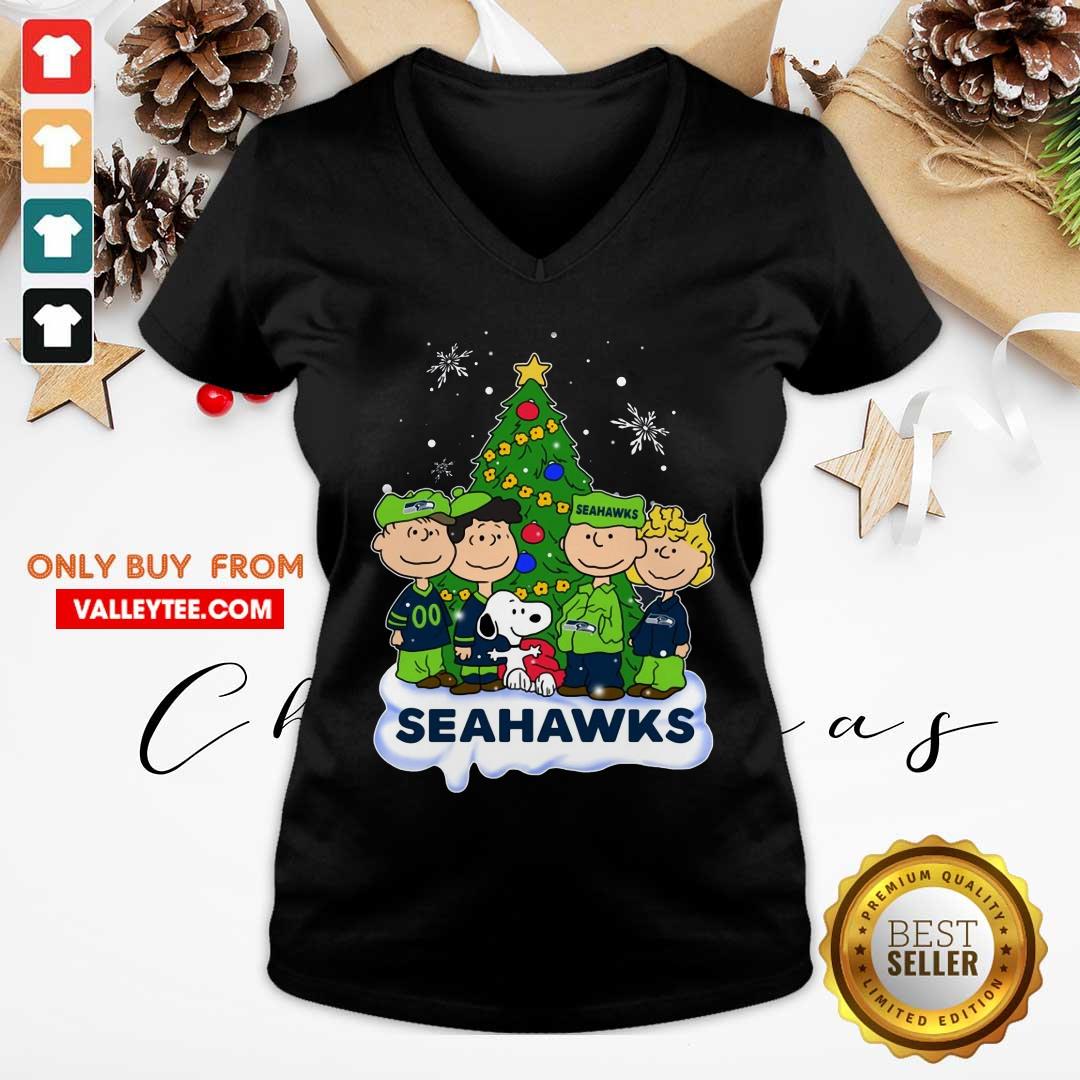 Cool Snoopy The Peanuts Seattle Seahawks Christmas Shirt - Image 4