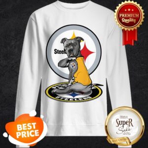 Alternative view of Nice Black Pitbull Tattoo Pittsburgh Steelers Logo Shirt
