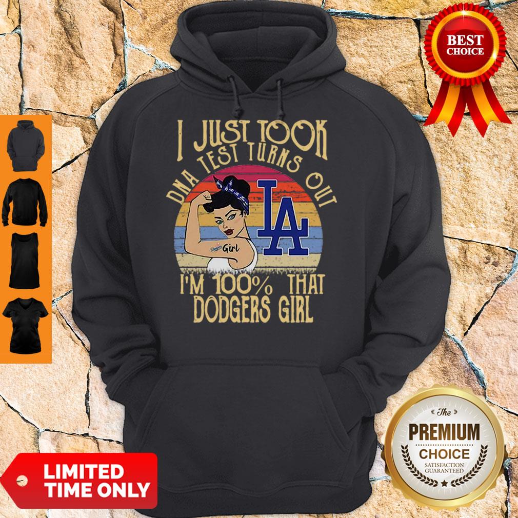 I Just Tool DNA Test Turns Out I’m 100% That Dodgers Girl Vintage Shirt - Image 4