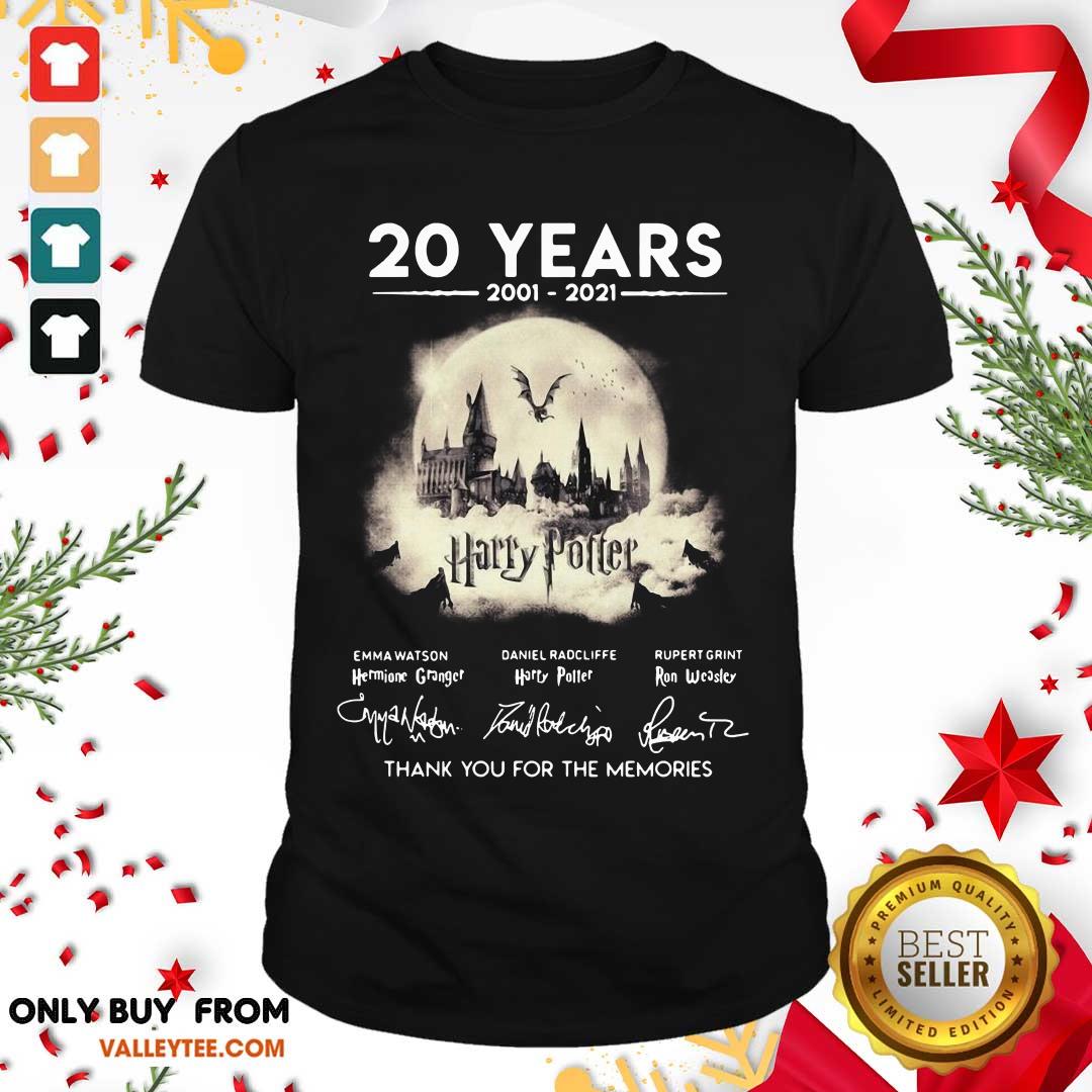 Cute 20 Years 2001 2021 Harry Potter Thank You For The Memories Signatures Shirt