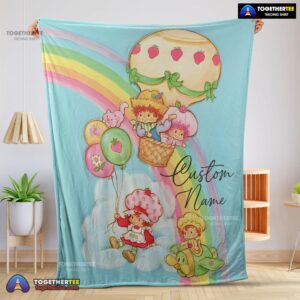 Official Strawberry Shortcake Cartoon With Friends Blanket Customize Blanket