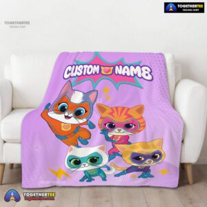 Alternative view of Official Super Kitties Assemble Feline Heroes In Action Blanket Fleece Customized Blanket