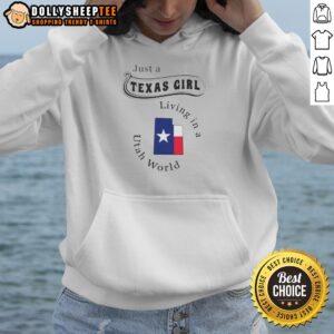Alternative view of Good Just A Texas Girl Living In A Utah World State Map Shirt