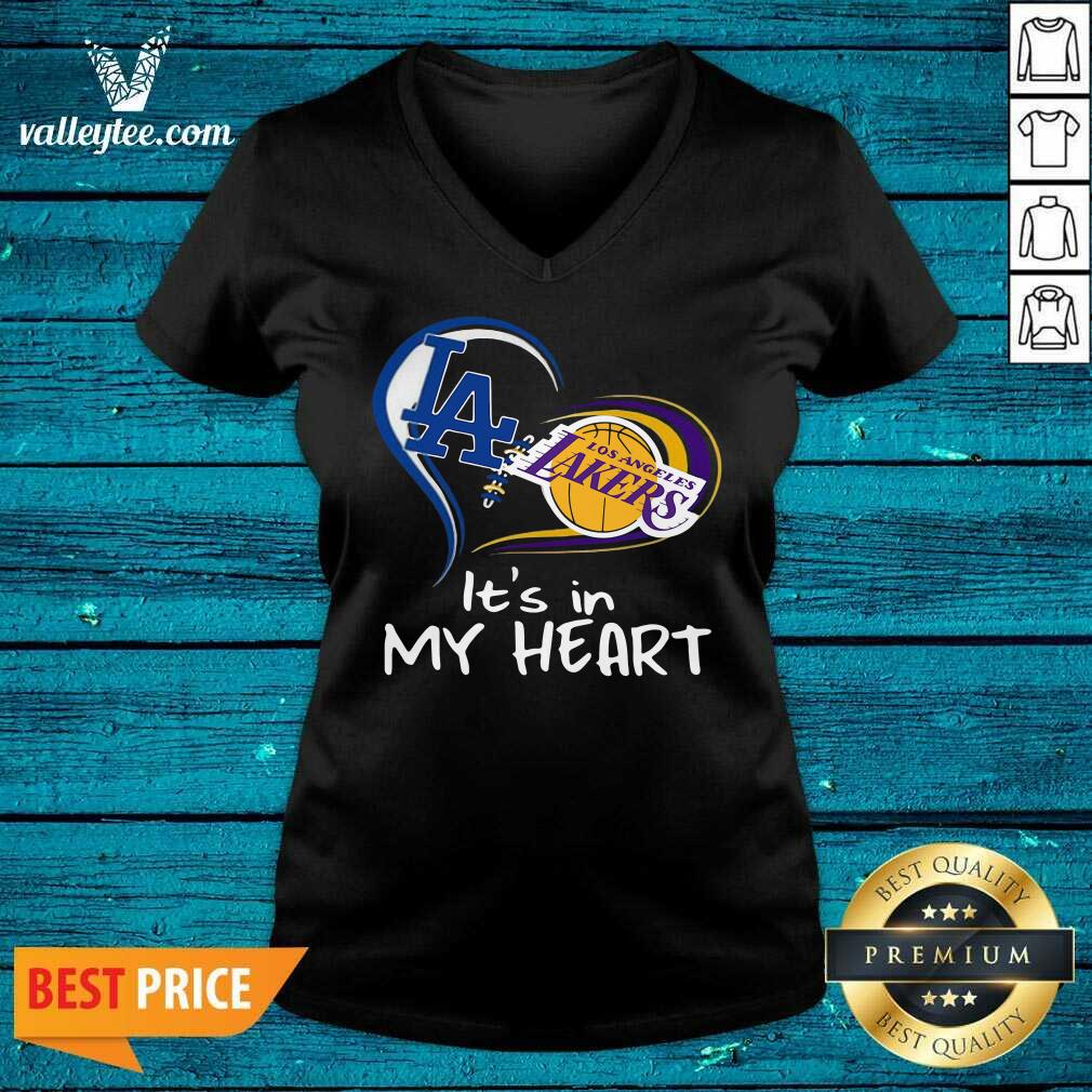 Sweet Los Angeles Raiders And Los Angeles Lakers Its In My Heart Shirt - Image 3