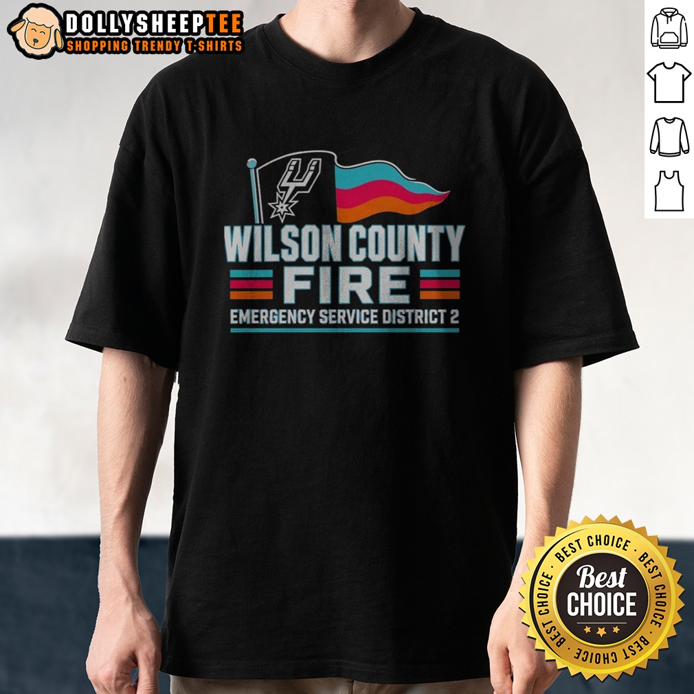 Hot San Antonio Spurs Wilson County Fire Emergency Service District 2 Team Logo Shirt