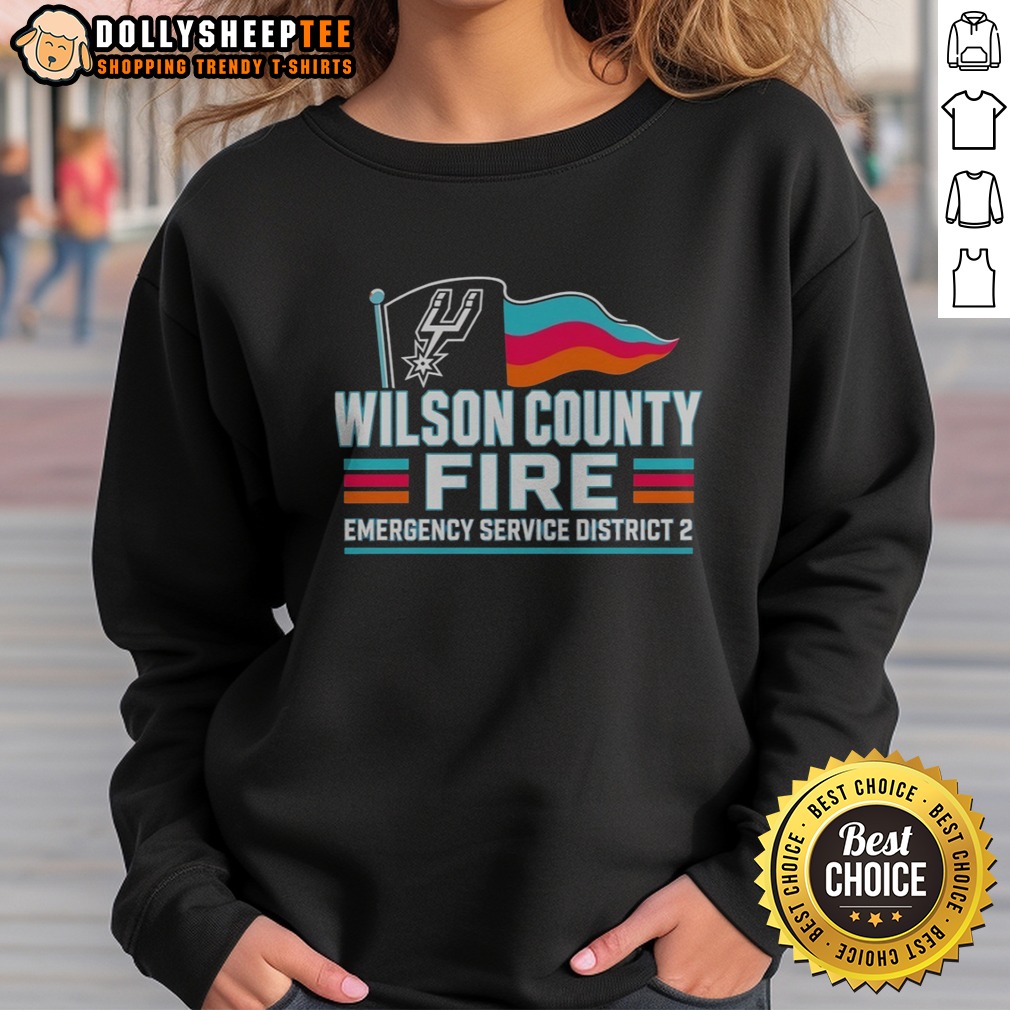 Hot San Antonio Spurs Wilson County Fire Emergency Service District 2 Team Logo Shirt - Image 4