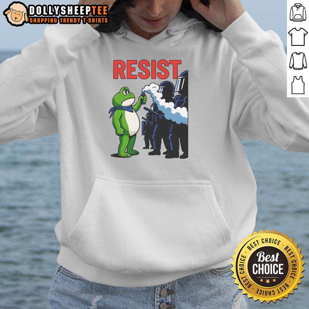 Premium Portland Frog Trending Funny Video Protest Resist T-Shirt - Image 2