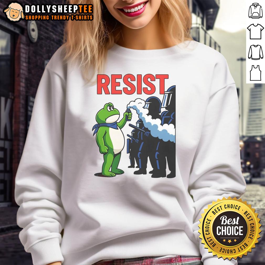 Premium Portland Frog Trending Funny Video Protest Resist T-Shirt - Image 4