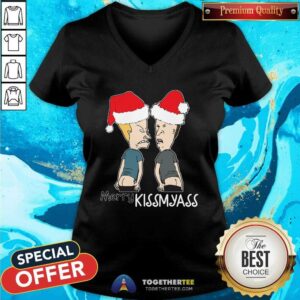 Alternative view of Happy Beavis And ButtHead Merry Kissmyass Christmas Shirt