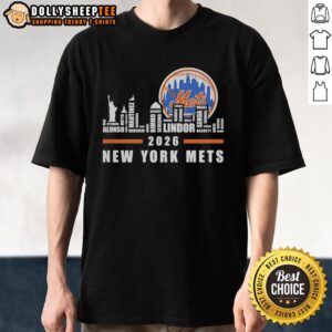 Hot New York Mets Baseball 2026 Name Players City Skyline Word Art T-Shirt