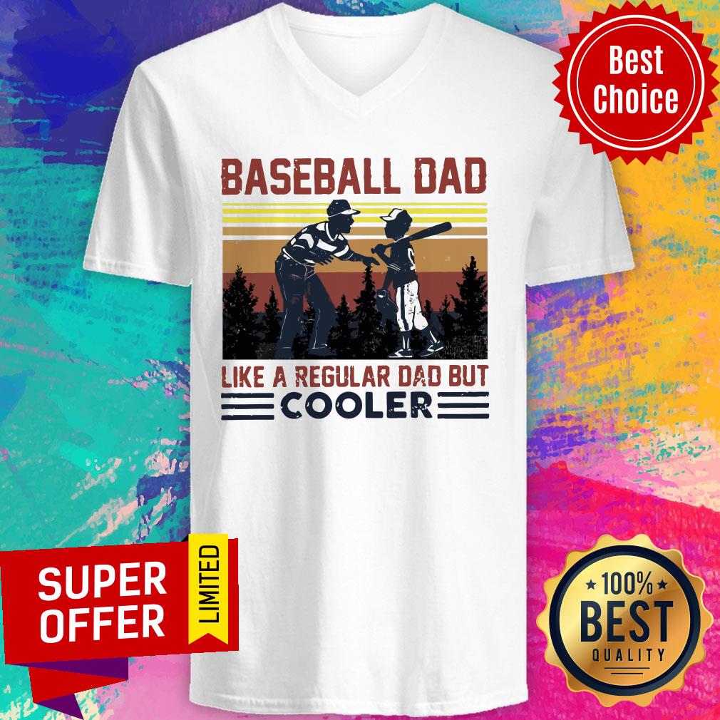 Official Baseball Dad Like A Regular Dad But Cooler Vintage Shirt - Image 4