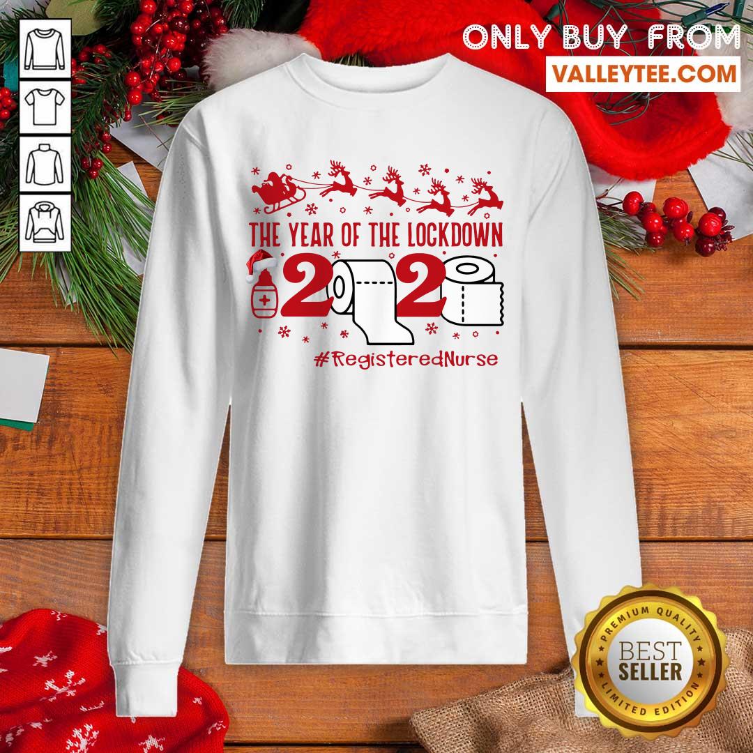 Pretty The Year Of The Lockdown 2020 #RegisteredNurse Ugly Christmas Shirt - Image 2