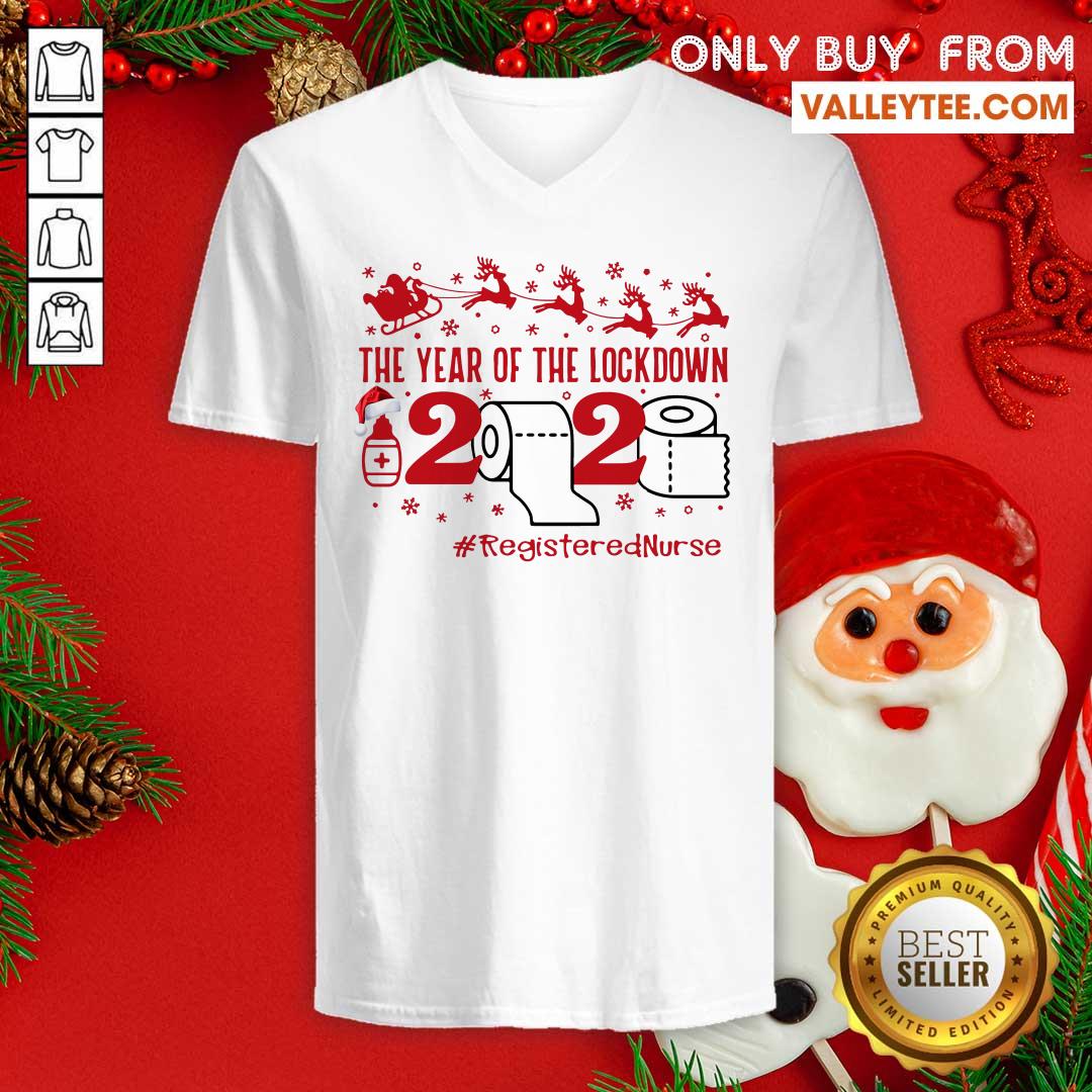 Pretty The Year Of The Lockdown 2020 #RegisteredNurse Ugly Christmas Shirt - Image 4