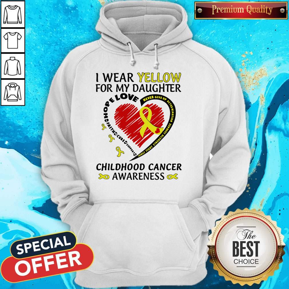 I Wear Yellow For My Daughter Childhood Cancer Awareness Shirt - Image 5