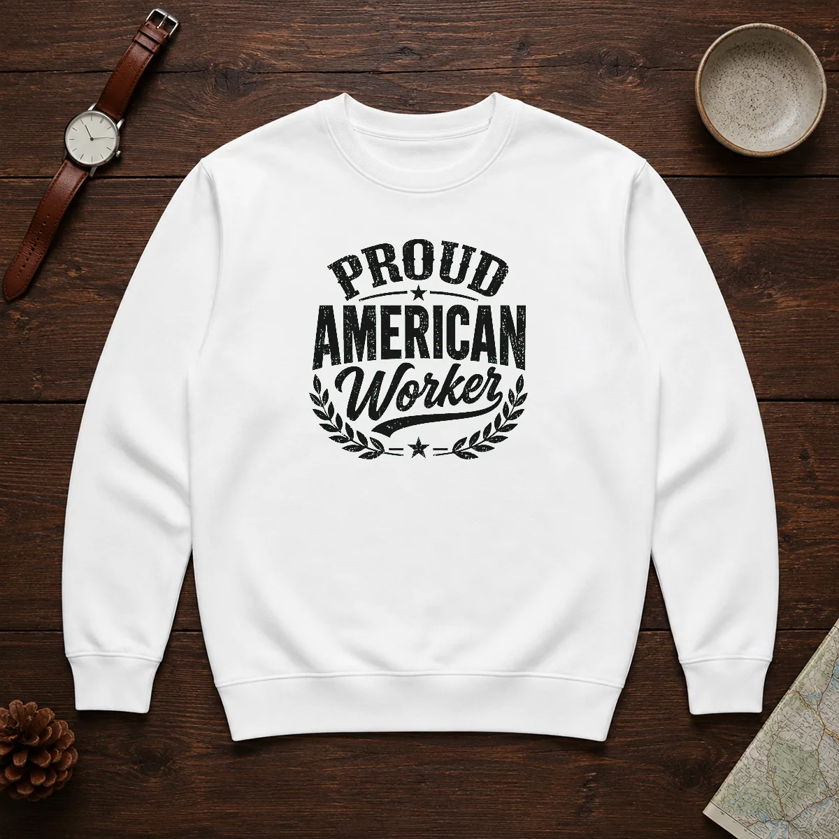 Official Labour Day Proud American Worker Silhouette Shirt - Image 7