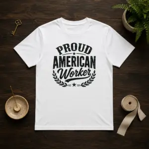 Official Labour Day Proud American Worker Silhouette Shirt