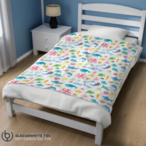 Alternative view of Awesome Perfect Under The Sea Pattern Blanket Fleece Customized Blanket