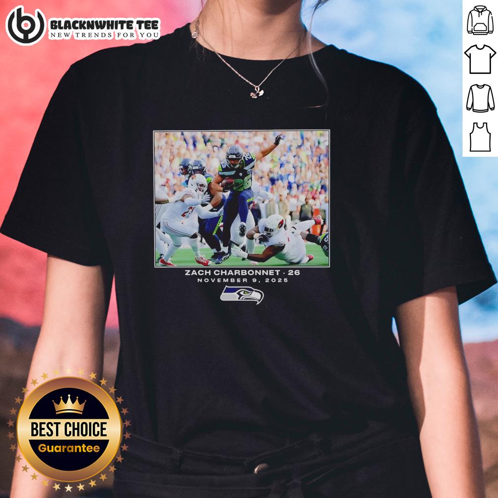 Hot Zach Charbonnet 26 November 9 2025 Seattle Seahawks Football Graphic T-Shirt - Image 3
