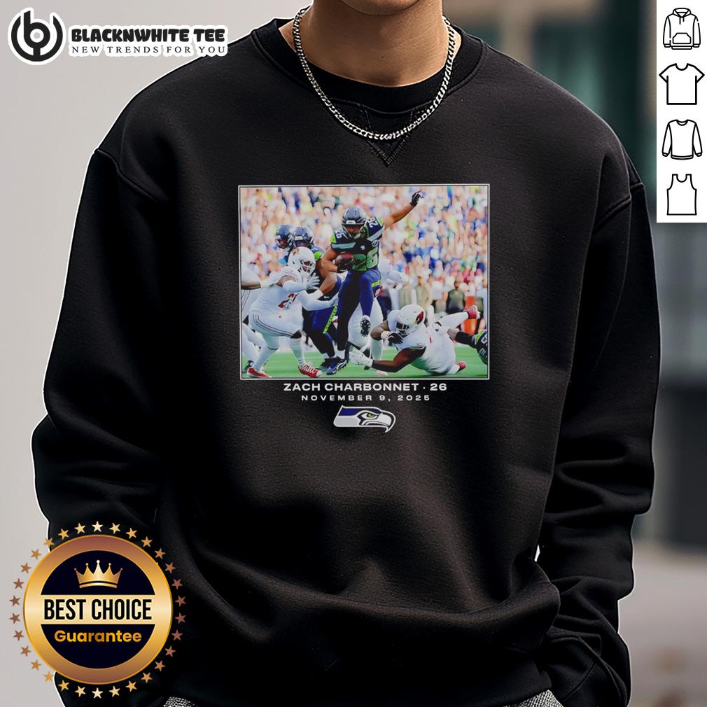 Hot Zach Charbonnet 26 November 9 2025 Seattle Seahawks Football Graphic T-Shirt - Image 5