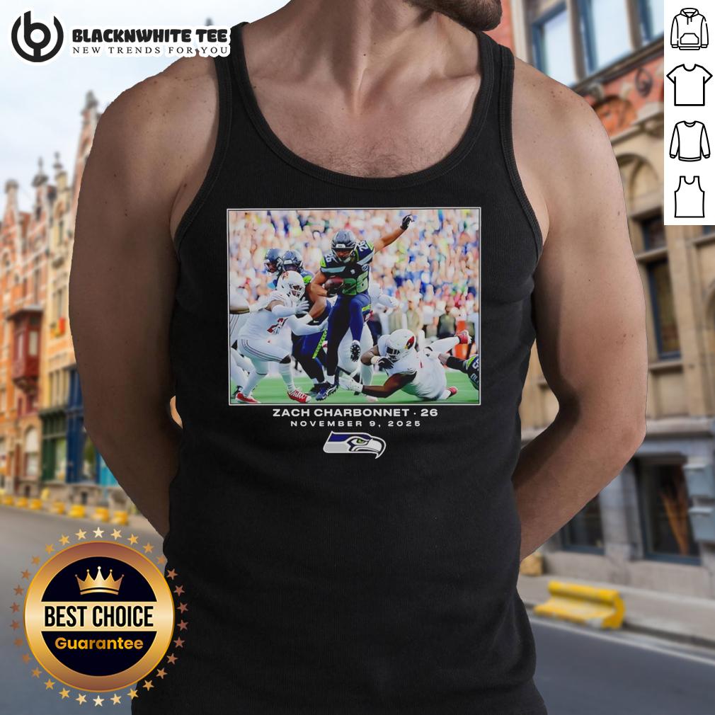 Hot Zach Charbonnet 26 November 9 2025 Seattle Seahawks Football Graphic T-Shirt - Image 4