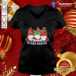 Alternative view of Good Gnome Finnish Hyvaa Joulua Christmas Shirt