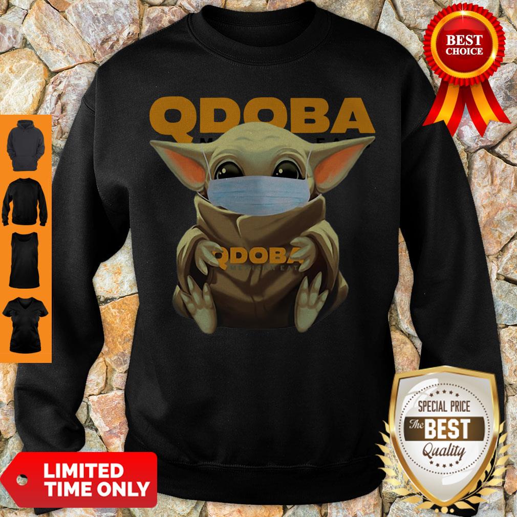 Cute Star Wars Baby Yoda Face Mask Hug QDOBA Mexican Eat Shirt - Image 3