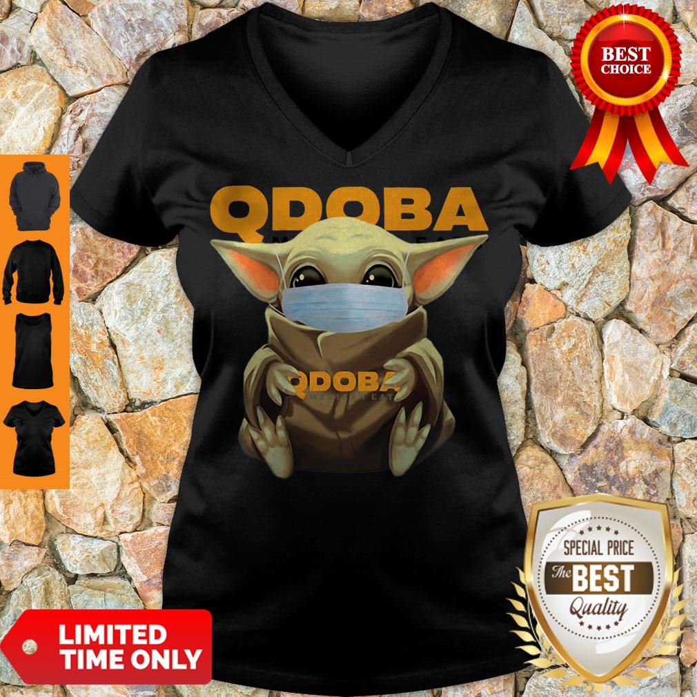 Cute Star Wars Baby Yoda Face Mask Hug QDOBA Mexican Eat Shirt - Image 5