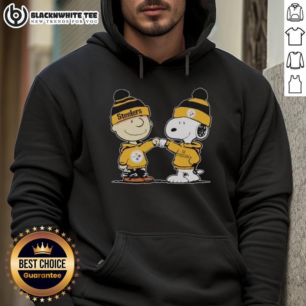Top Pittsburgh Steelers Snoopy And Charlie Brown Best Friends T-Shirt - Image 2