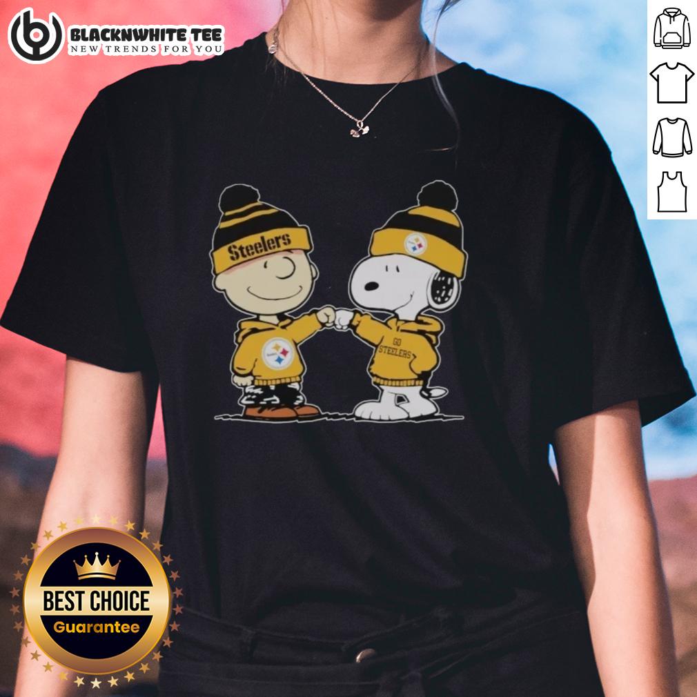 Top Pittsburgh Steelers Snoopy And Charlie Brown Best Friends T-Shirt - Image 3