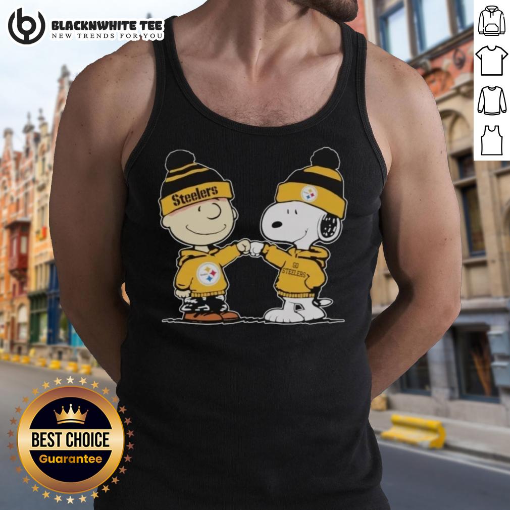 Top Pittsburgh Steelers Snoopy And Charlie Brown Best Friends T-Shirt - Image 4