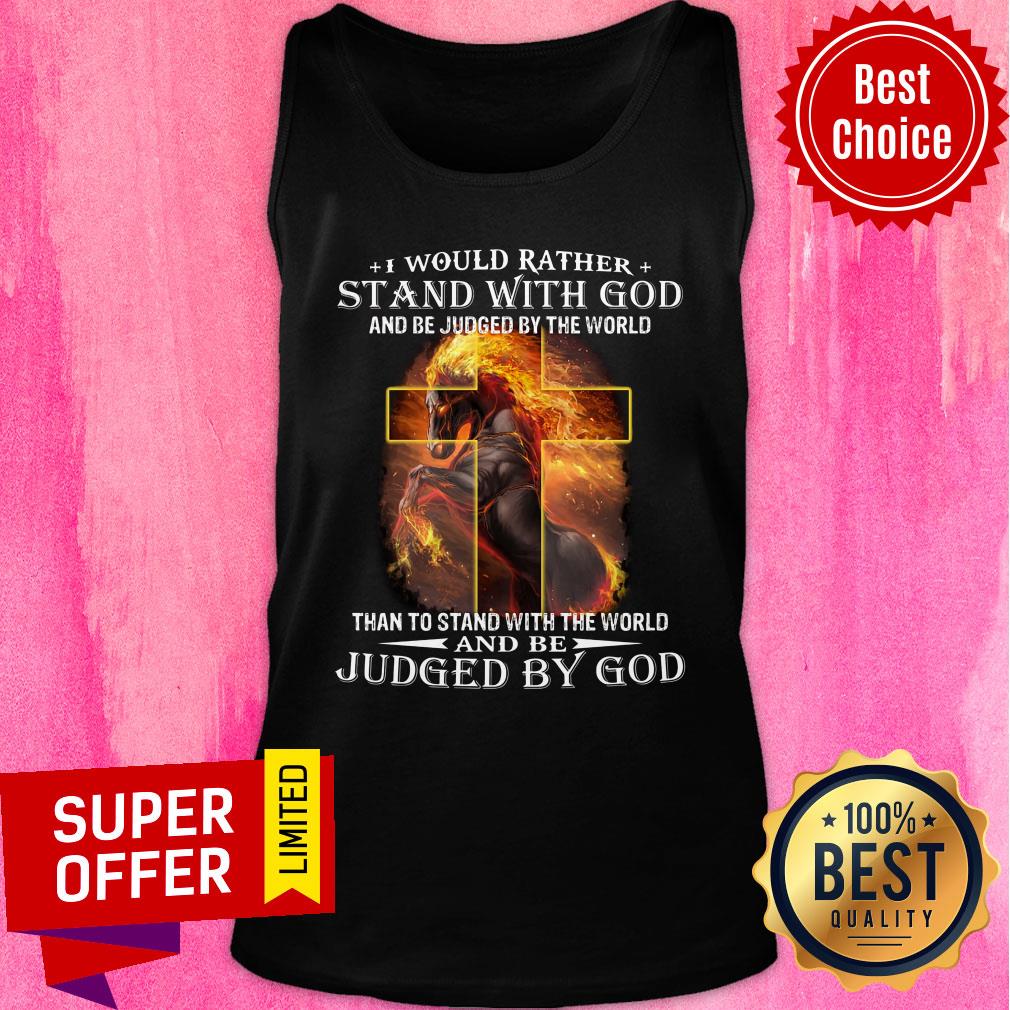 Cross Horse I Would Rather Stand With God Shirt - Image 3