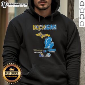 Alternative view of Good Michigan Sports Map Michigan Wolverines Saturdays On Detroit Lions Sundays T-Shirt