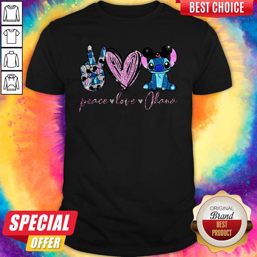 Funny Peace Love Ohana Stitch Shirt