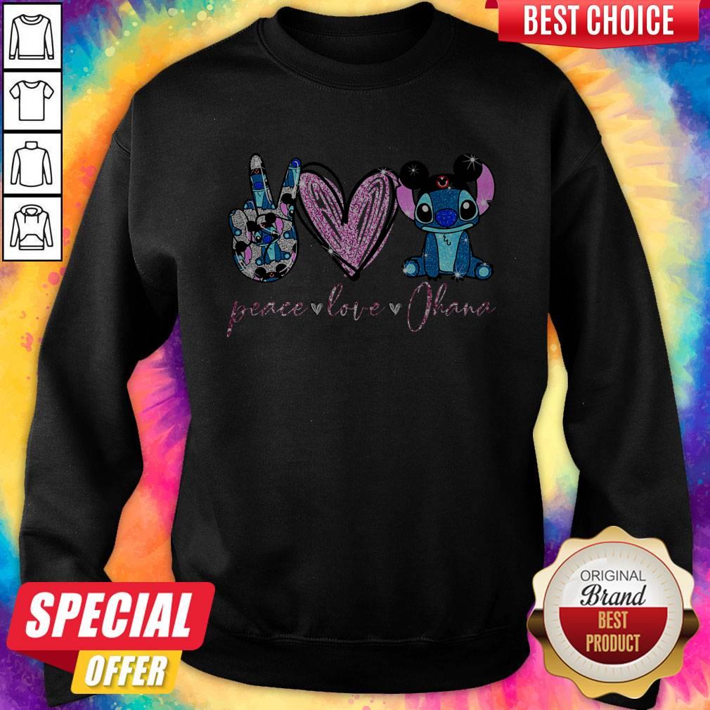 Funny Peace Love Ohana Stitch Shirt - Image 5