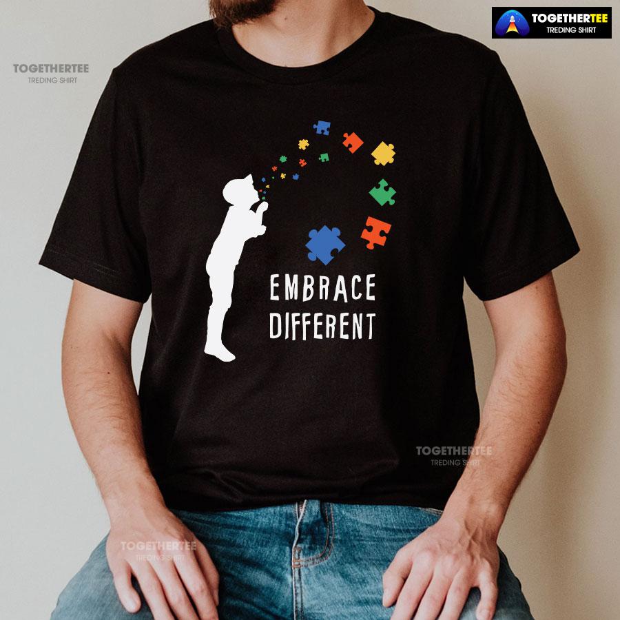Embrace Different Kid Autism Awareness T-Shirt – Unisex Tee - Image 2