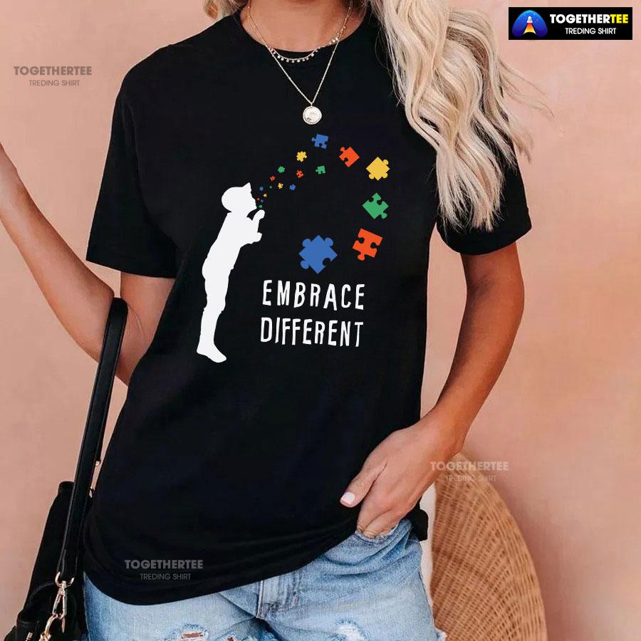 Embrace Different Kid Autism Awareness T-Shirt – Unisex Tee - Image 3
