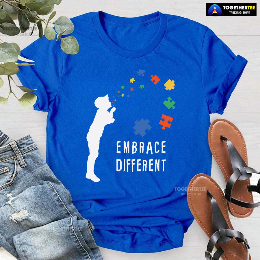 Embrace Different Kid Autism Awareness T-Shirt – Unisex Tee - Image 5