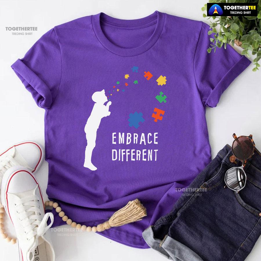 Embrace Different Kid Autism Awareness T-Shirt – Unisex Tee - Image 6