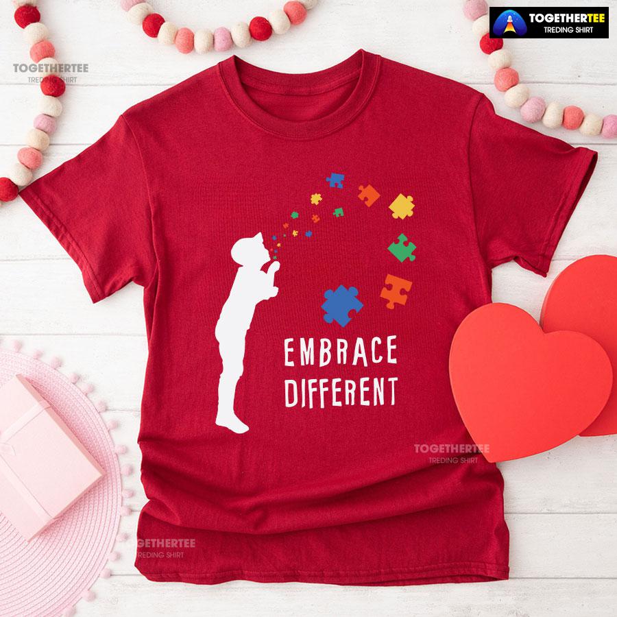 Embrace Different Kid Autism Awareness T-Shirt – Unisex Tee - Image 8
