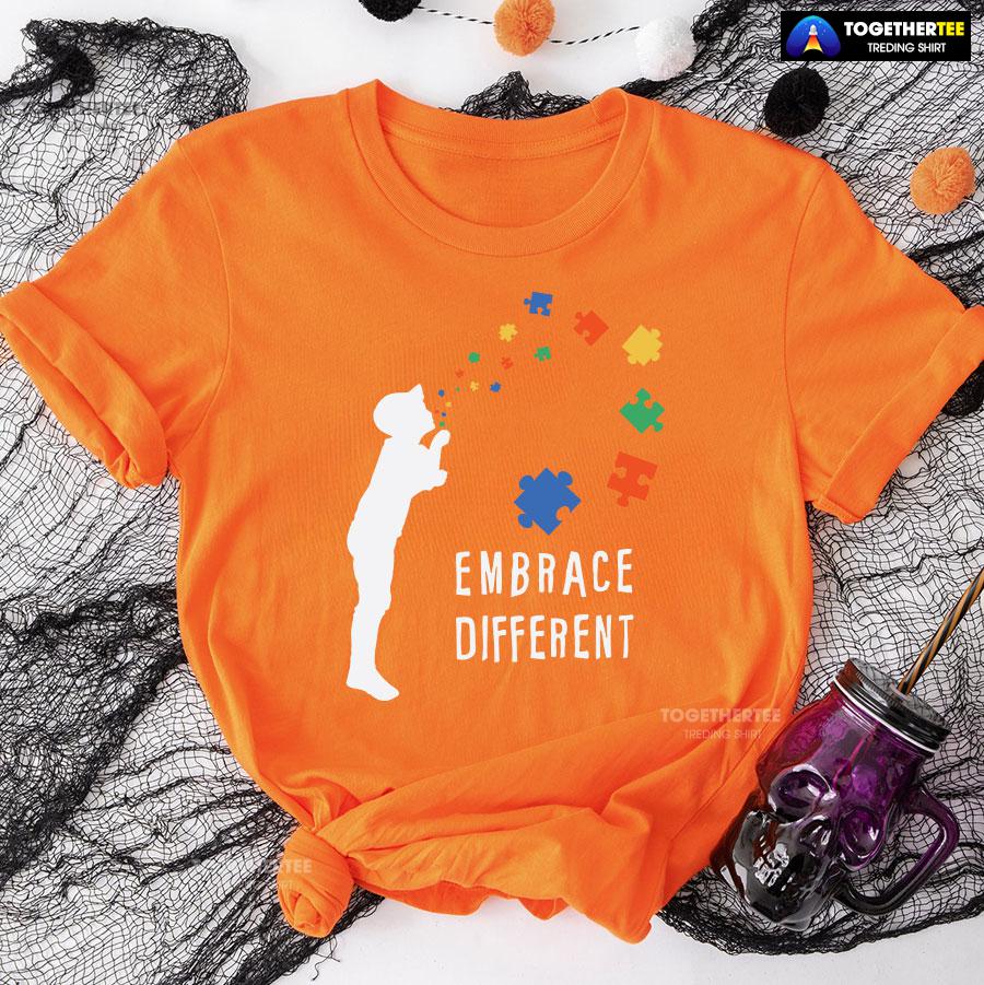 Embrace Different Kid Autism Awareness T-Shirt – Unisex Tee - Image 9