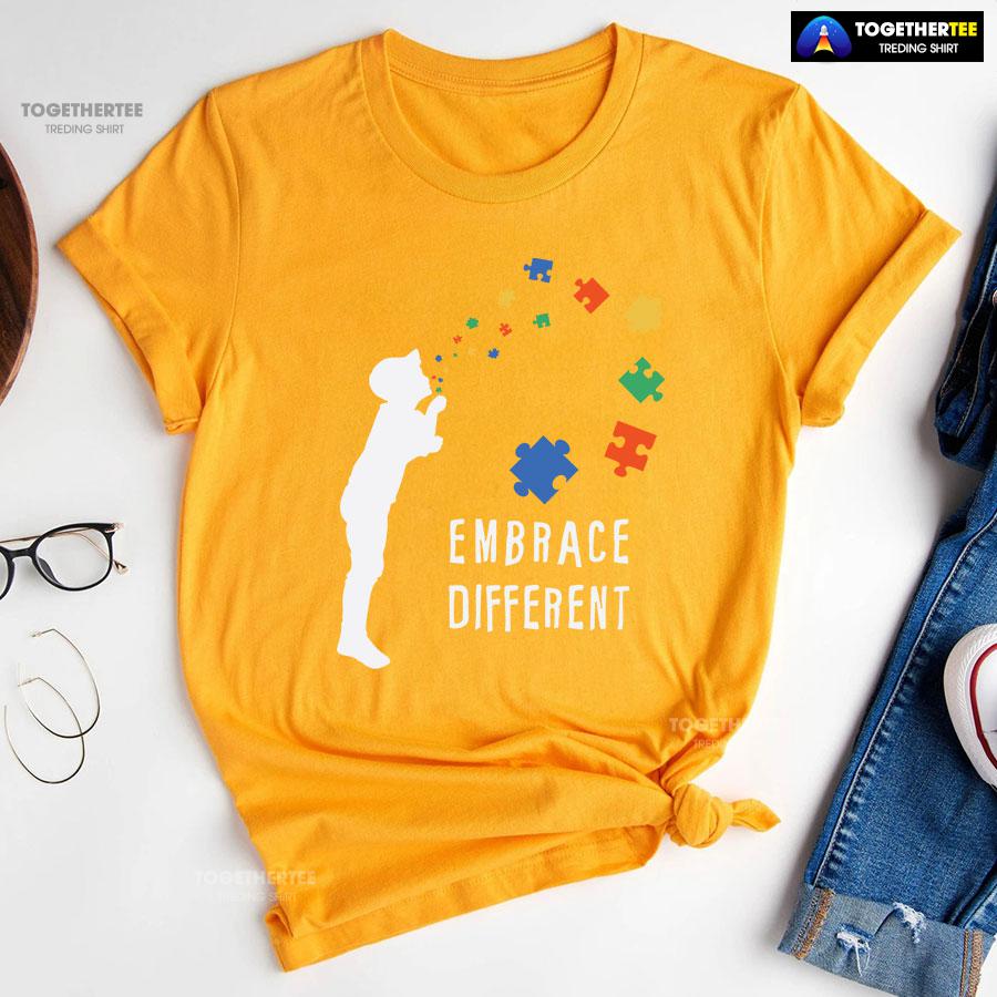 Embrace Different Kid Autism Awareness T-Shirt – Unisex Tee - Image 10