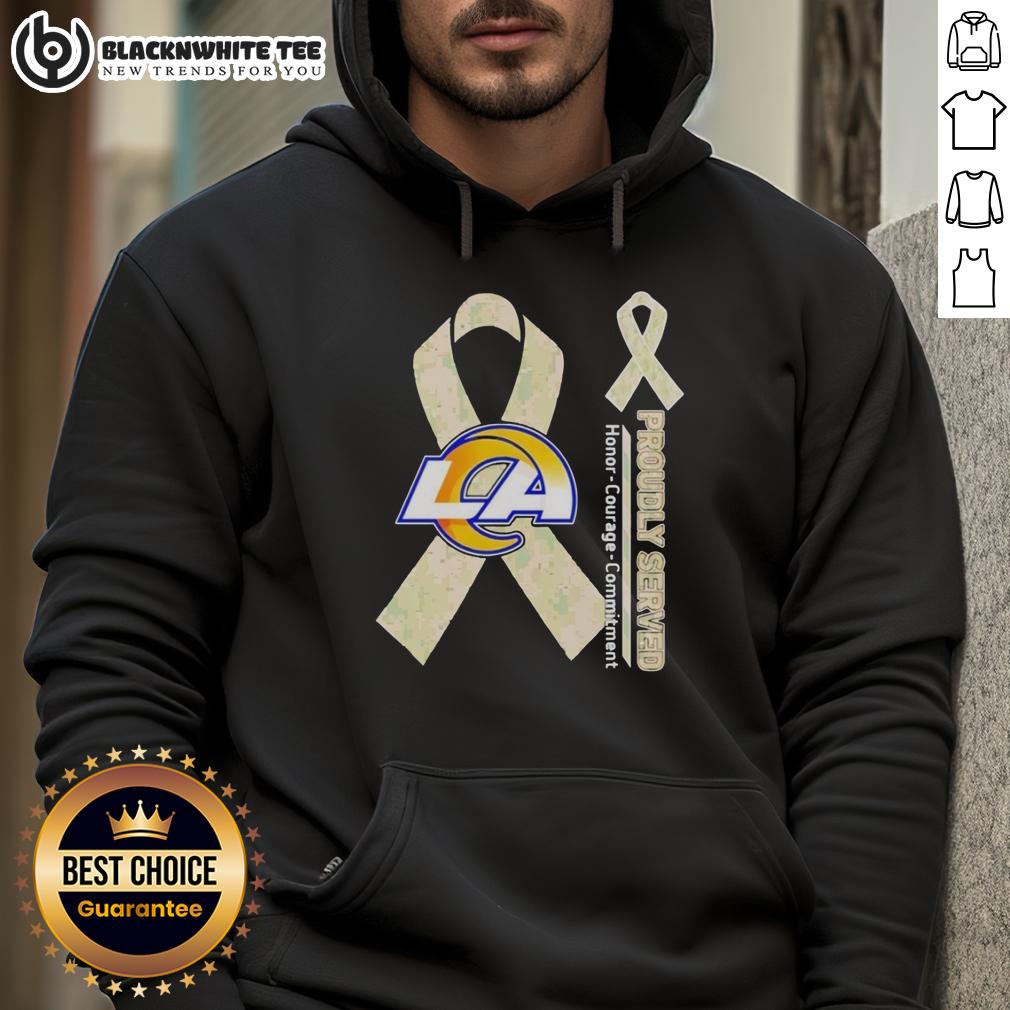 Hot Los Angeles Rams Proudly Served Honor Courage Commitment T-Shirt - Image 2