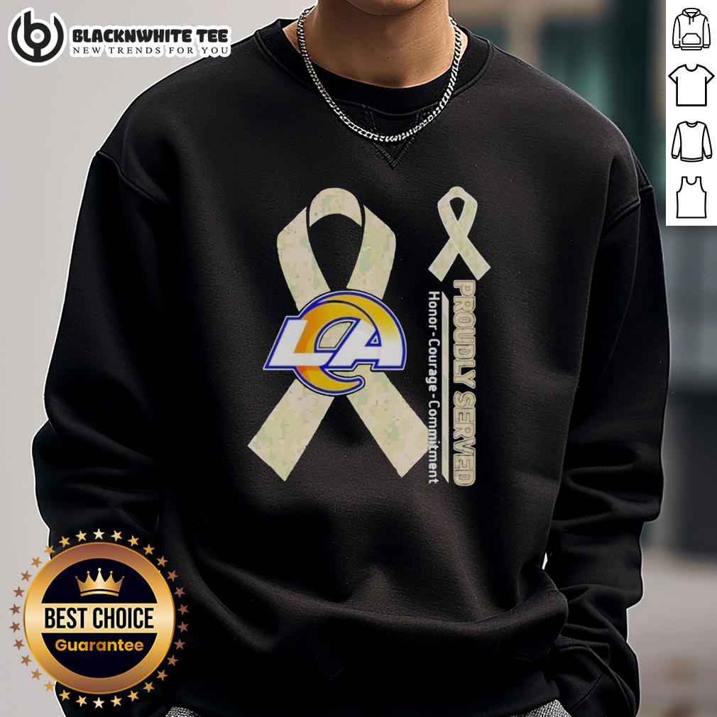 Hot Los Angeles Rams Proudly Served Honor Courage Commitment T-Shirt - Image 3