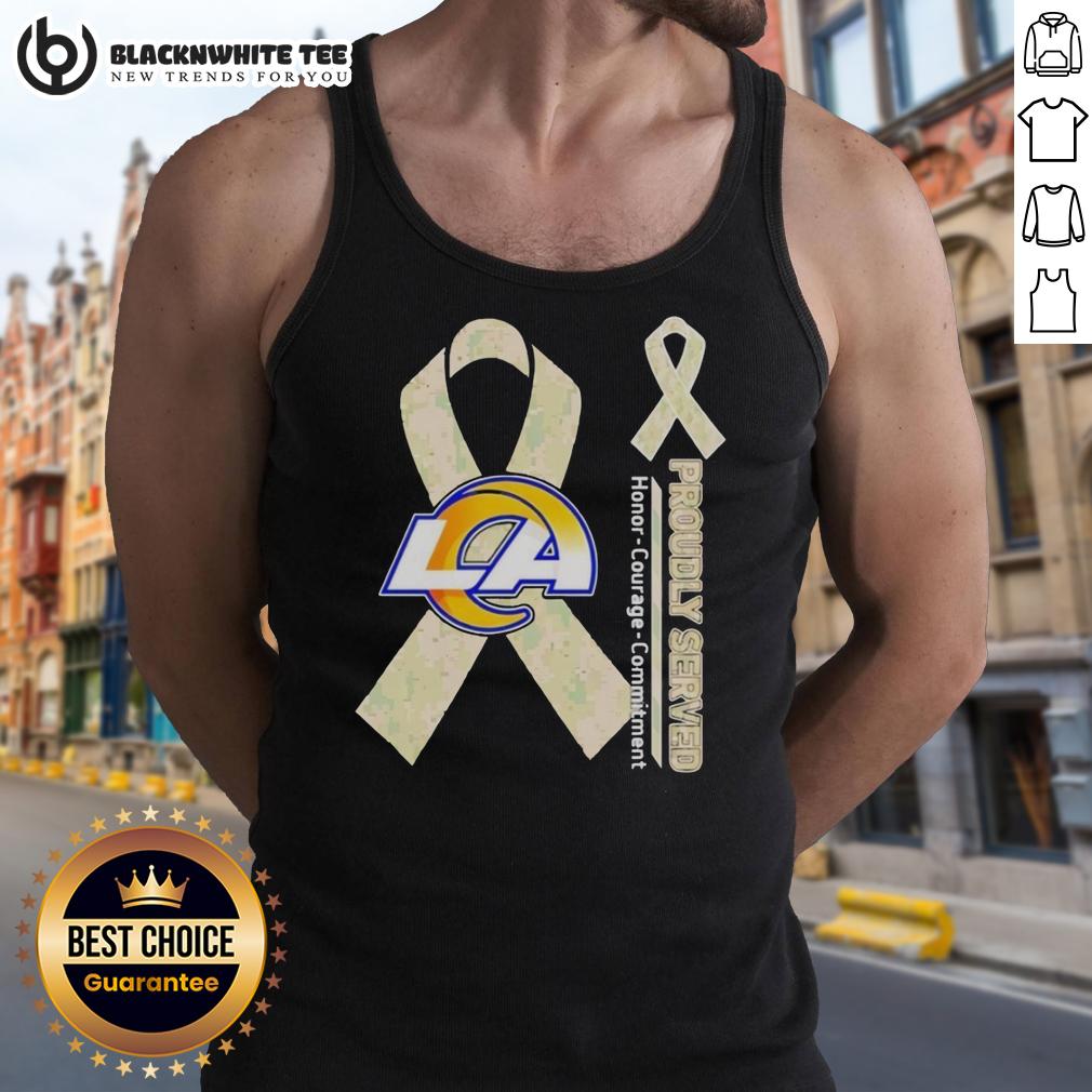 Hot Los Angeles Rams Proudly Served Honor Courage Commitment T-Shirt - Image 4