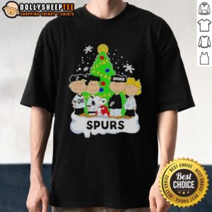 Top Peanuts Comic Christmas Tree In San Antonio Spurs Graphic T-Shirt